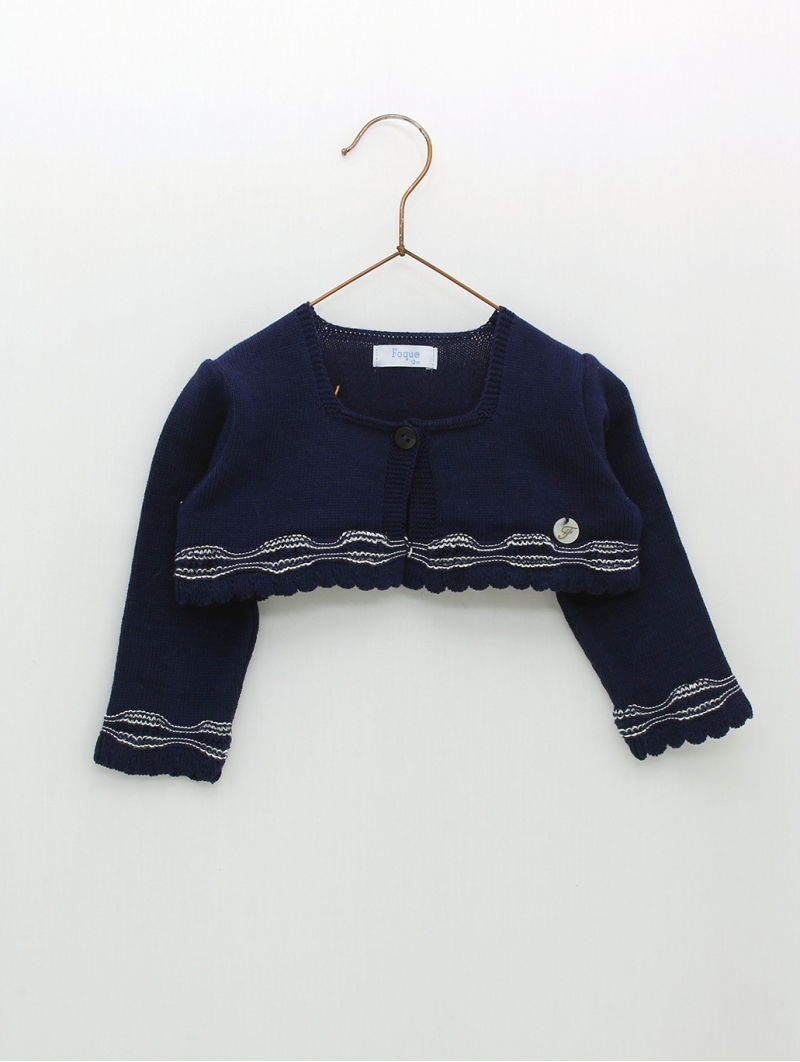 Navy style girl knitted cardigan