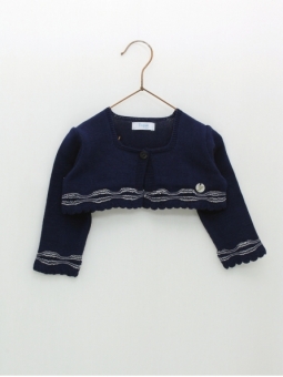 Navy style girl knitted cardigan