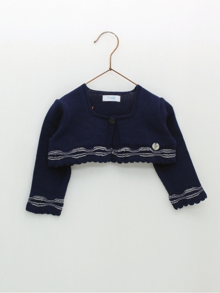 Navy style girl knitted cardigan