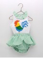 T-shirt sem mangas galo e cuequinha volante
