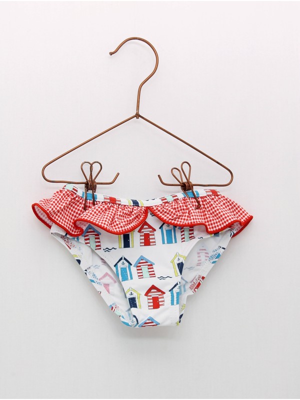 Braguita baño estampado casetas con colante en vichy