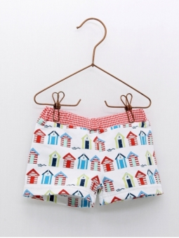 Culetín lycra con estampado casetas con cinturilla en cuadros vichy