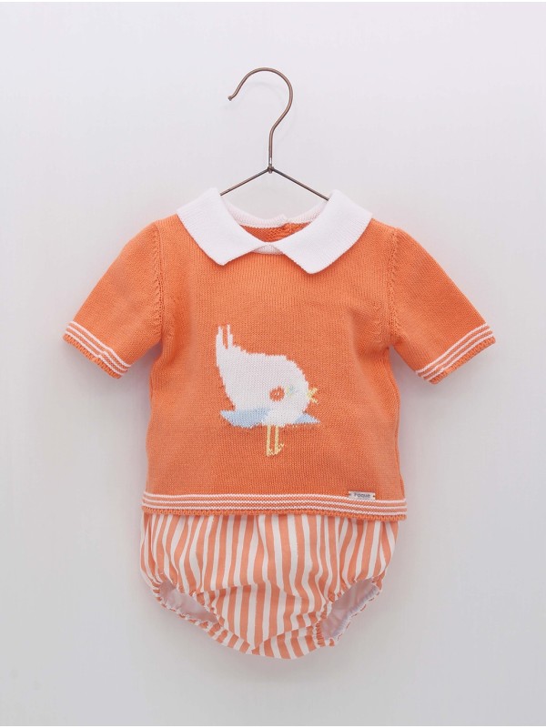 Conjunto jubón pajarito y braguita
