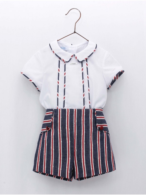 Camisa bebé y pantalón corto rayas