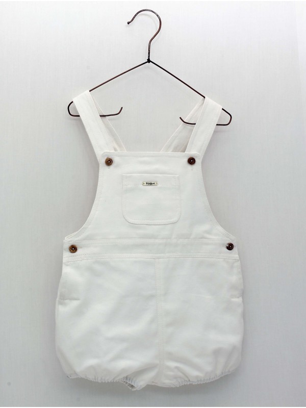 Peto blanco de loneta con tirantes