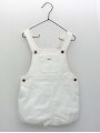 White canvas dungarees with straps