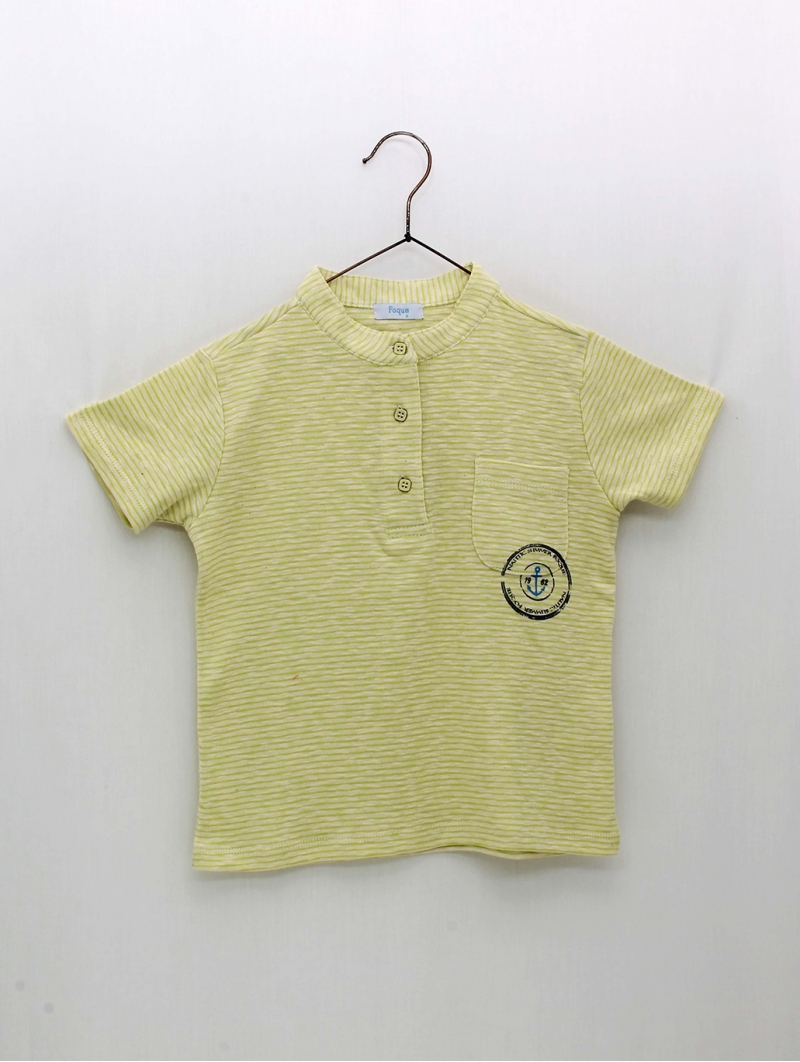 Camiseta rayas cuello mao