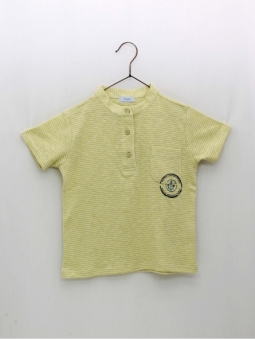 Camiseta rayas cuello mao