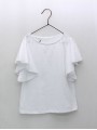 T-shirt branca manga volante