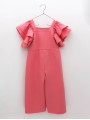 Pink jumpsuit with ruffles