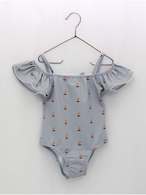 Girl's swimsuit Sailboats