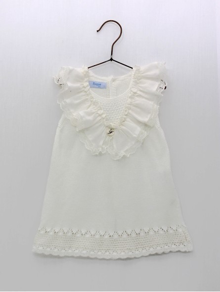 Knitted dress with Valenciennes lace