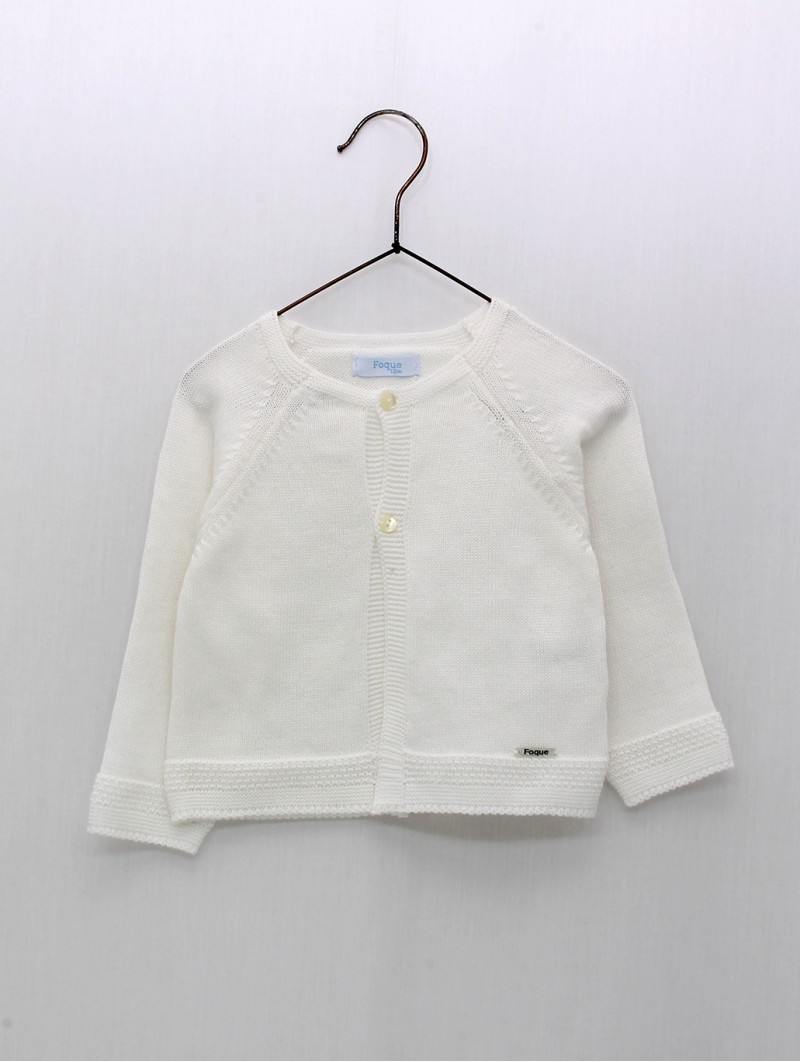 Long plain knitted jacket