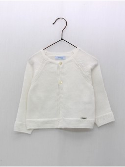 Long plain knitted jacket