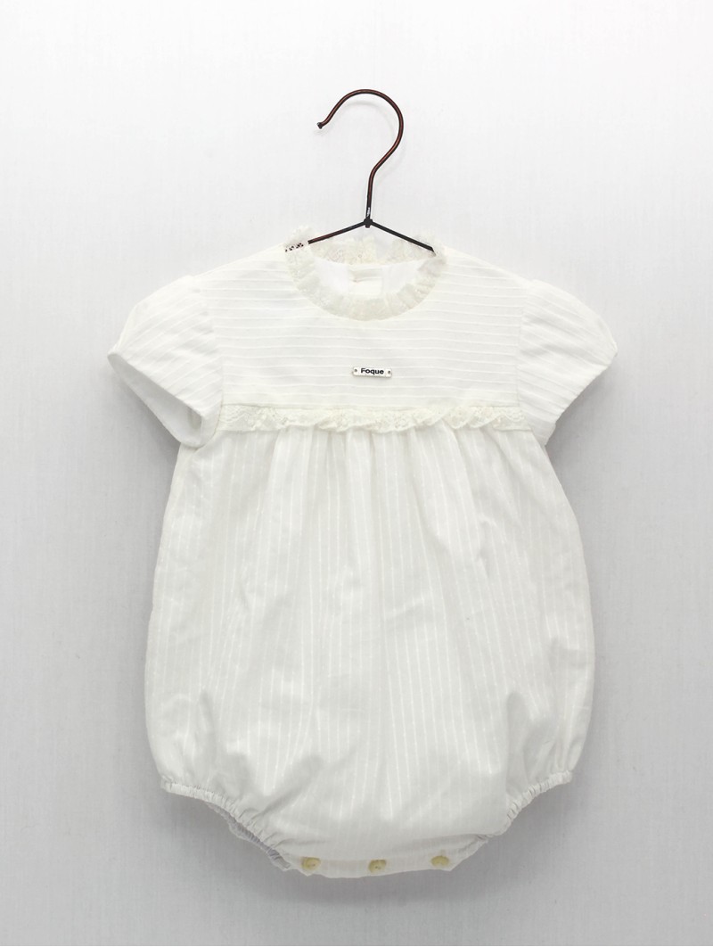 Betania Valenciennes lace babygrow