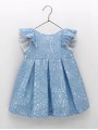 VESTIDO EN TEJIDO ENCAJE CON VOLUMEN ESPALDA ABIERTA CON VOLANTE CC. ANTONIETA