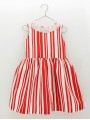 VESTIDO RAYAS CON ADORNO FLOR ABULLONADA CC. CATERINA