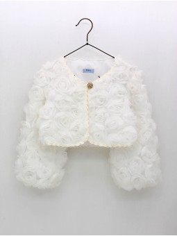 CHAQUETA BOLERO EN TEJIDO FLORY MANGAS ABULLONADAS CC. CATERINA
