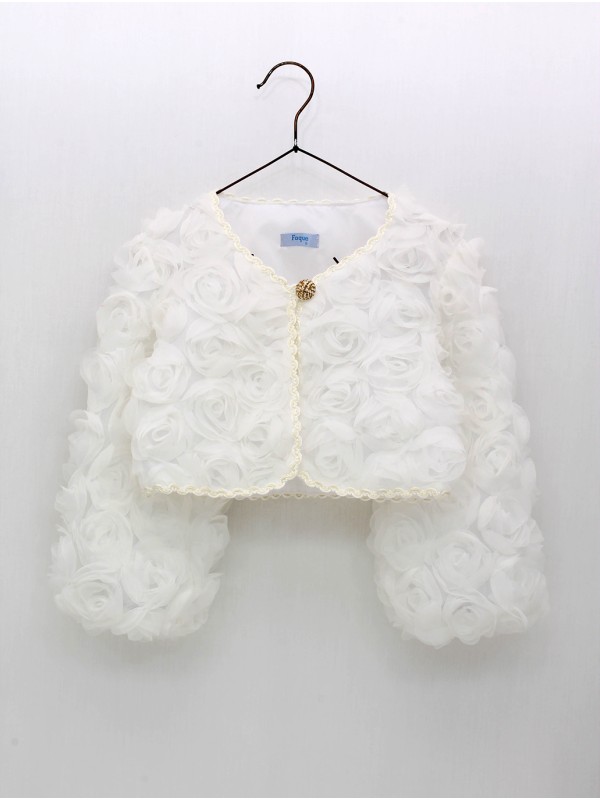 CHAQUETA BOLERO EN TEJIDO FLORY MANGAS ABULLONADAS CC. CATERINA