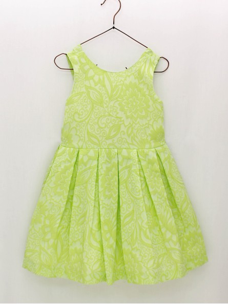 VESTIDO EN JACQUARDTABLEADO Y TIRAS EN ESPALDA CC. ORQUÍDEA