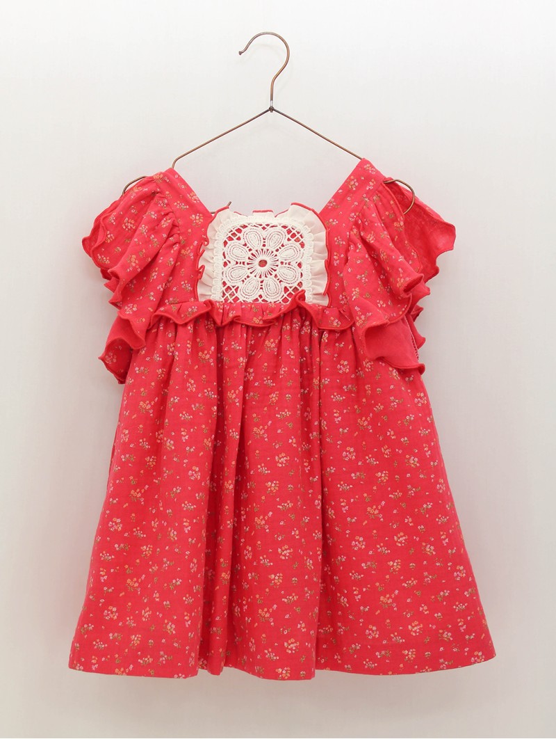 Vestido flores con encaje