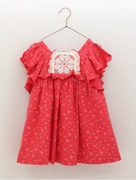 Vestido flores con encaixe