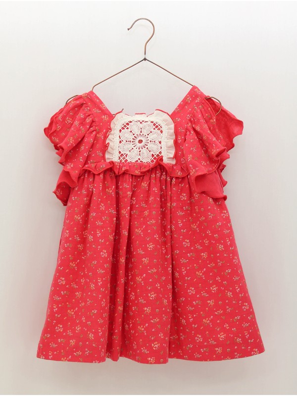 Vestido flores con encaje