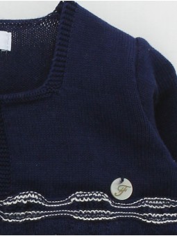 Navy style girl knitted cardigan