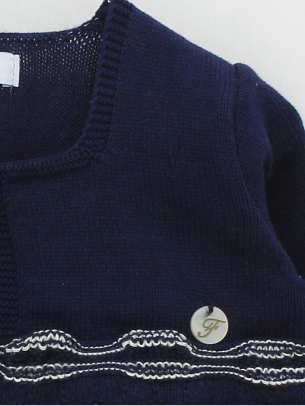 Navy style girl knitted cardigan