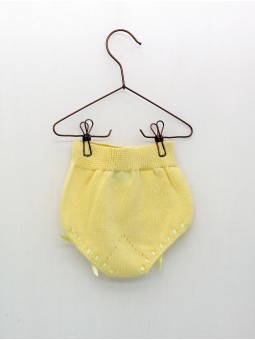 Baby boy-girl knit bloomers with bow