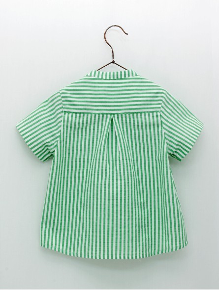 Camisa sersucker rayas con cuello panadero