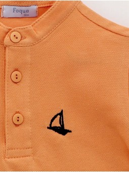 Polo piqué cuello mao
