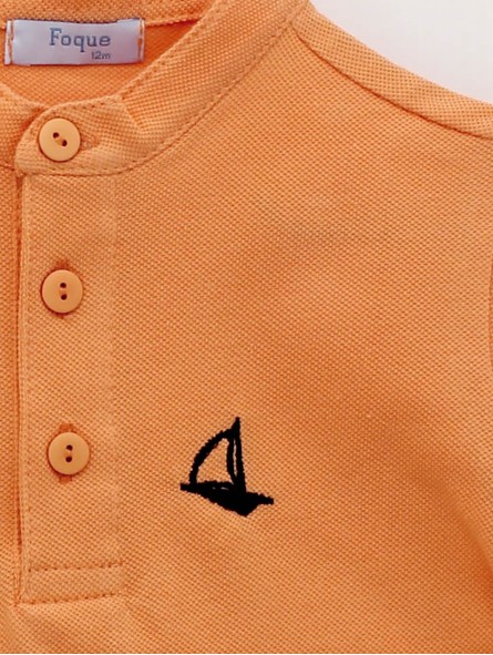 Polo piqué cuello mao