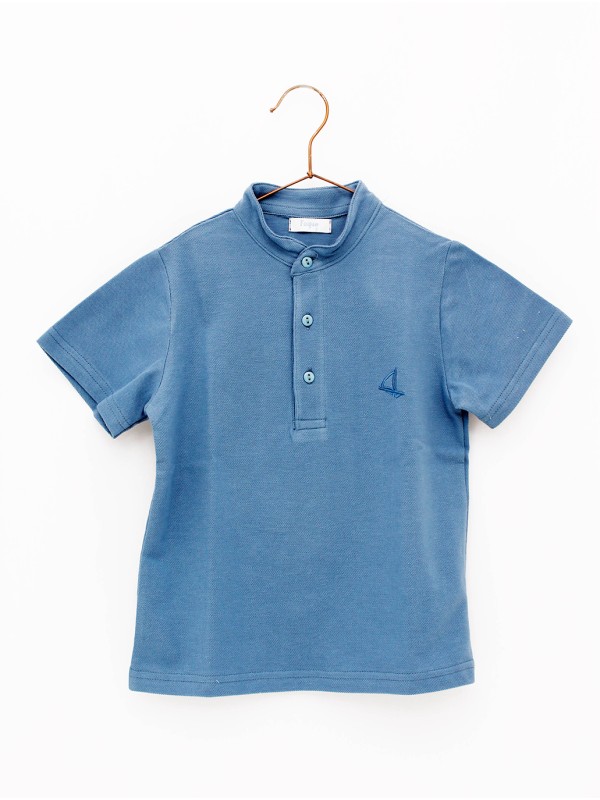 Polo piqué cuello mao