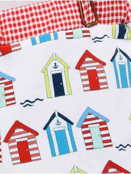 Culetín lycra con estampado casetas con cinturilla en cuadros vichy