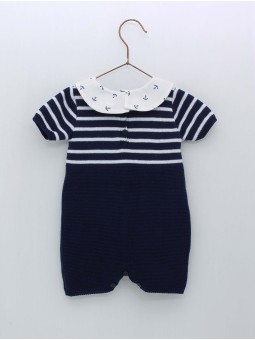 Sailor knit romper