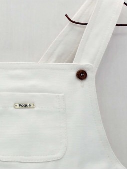 Peto blanco de loneta con tirantes