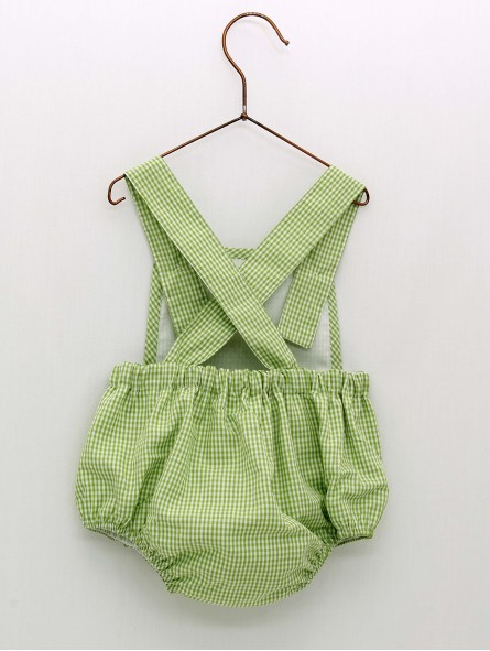Green vichy dungarees