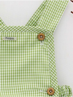 Green vichy dungarees