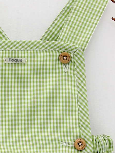 Green vichy dungarees