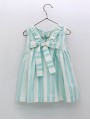 Vestido listras com ninho de abeja