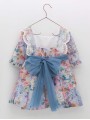Vestido flores corte cintura