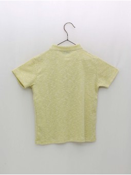 T-shirt listras pescoço mao