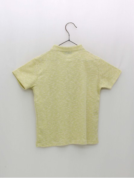T-shirt listras pescoço mao