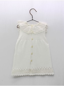 Vestido punto con puntilla valencienne