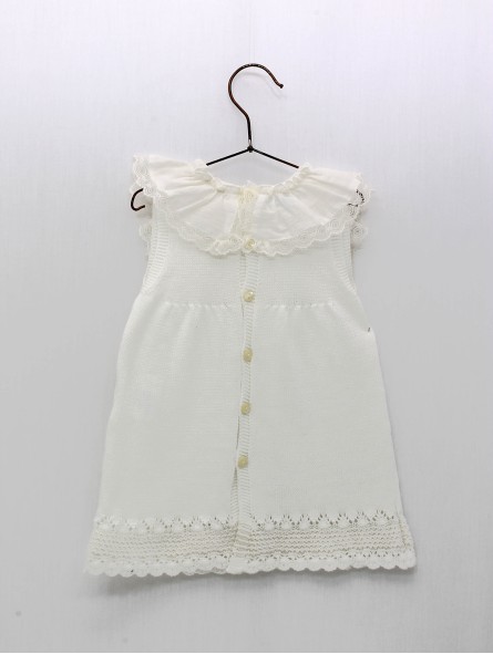Vestido punto con puntilla valencienne