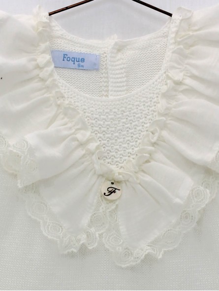 Vestido punto con puntilla valencienne