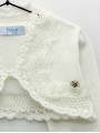 Round-edged jacket with lace trim
