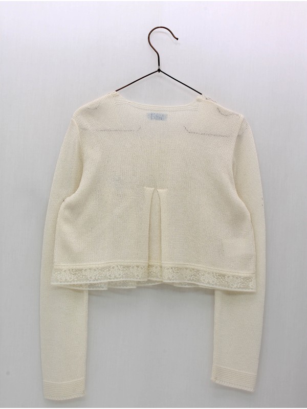 Chaqueta larga con entredós valencienne