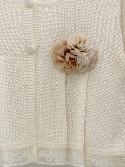 Chaqueta larga con entredós valencienne